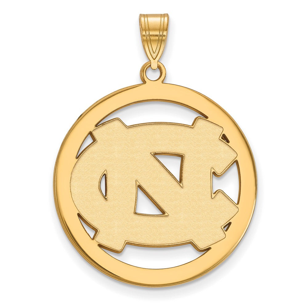 Vergoldet Sterlingsilber Logoart University Of North Carolina N C Extra Groß Kreis Anhänger