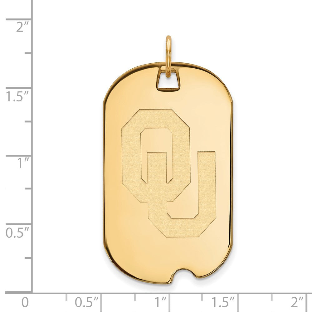 10K Gelbgold Logoart University Of Oklahoma O U Groß Erkennungsmarke Anhänger