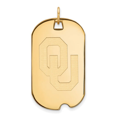 10K Gelbgold Logoart University Of Oklahoma O U Groß Erkennungsmarke Anhänger