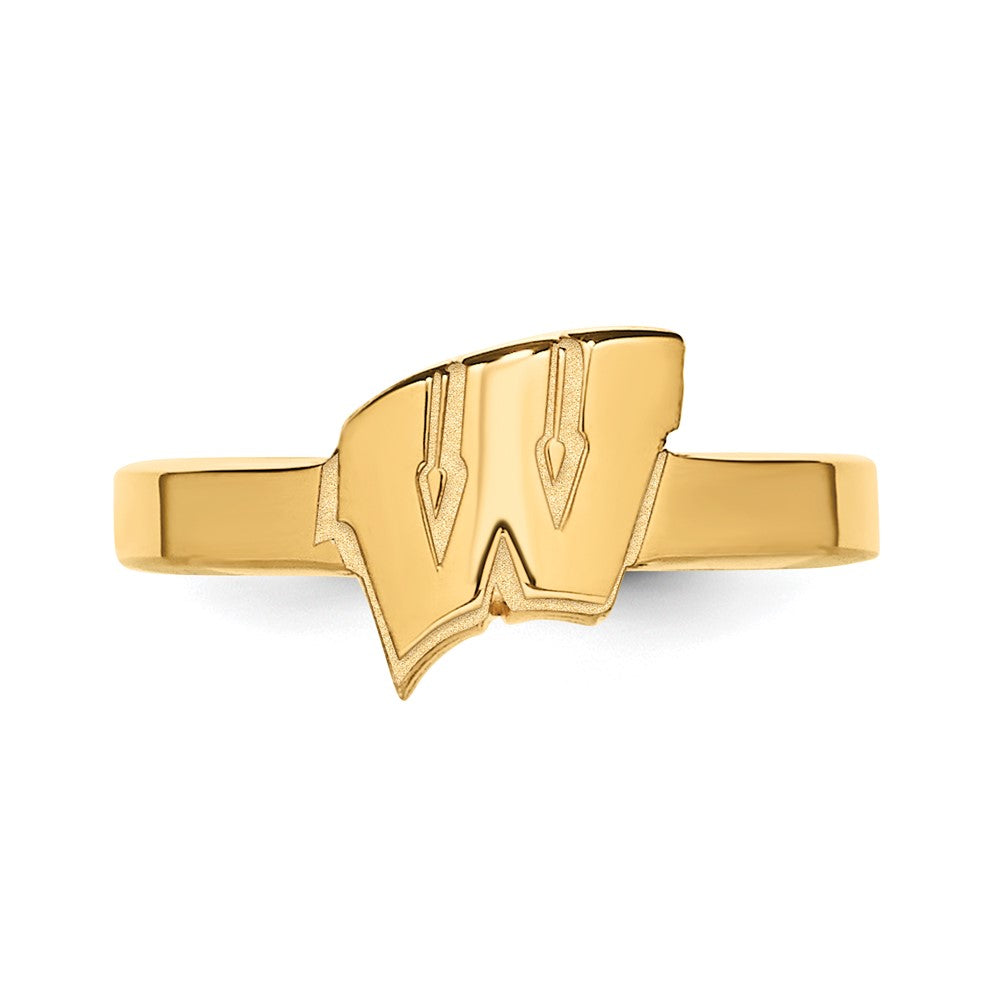 Vergoldet Sterlingsilber Logoart University Of Wisconsin Buchstabe W Zehenring