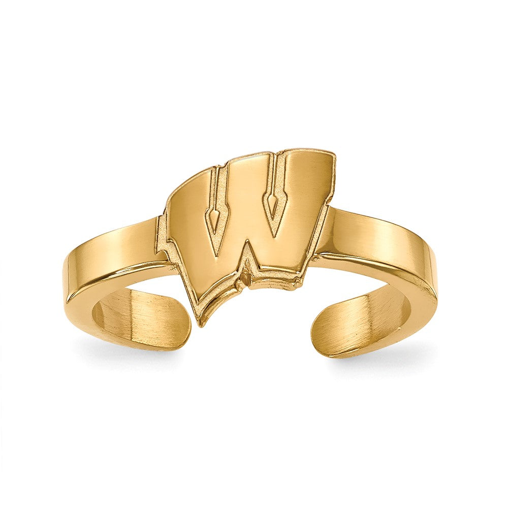 Vergoldet Sterlingsilber Logoart University Of Wisconsin Buchstabe W Zehenring