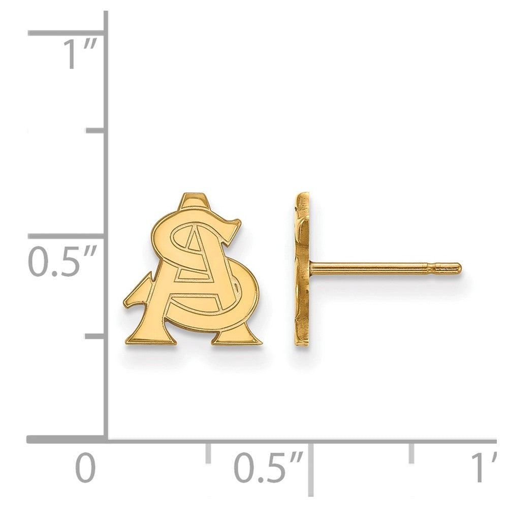 Vergoldet Sterlingsilber Logoart Arizona State University A S Extra Klein Ohrstecker