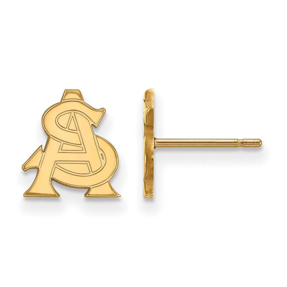 Vergoldet Sterlingsilber Logoart Arizona State University A S Extra Klein Ohrstecker