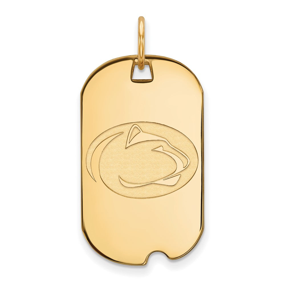 14K Gelbgold Logoart Penn State University Löwe Klein Erkennungsmarke Anhänger