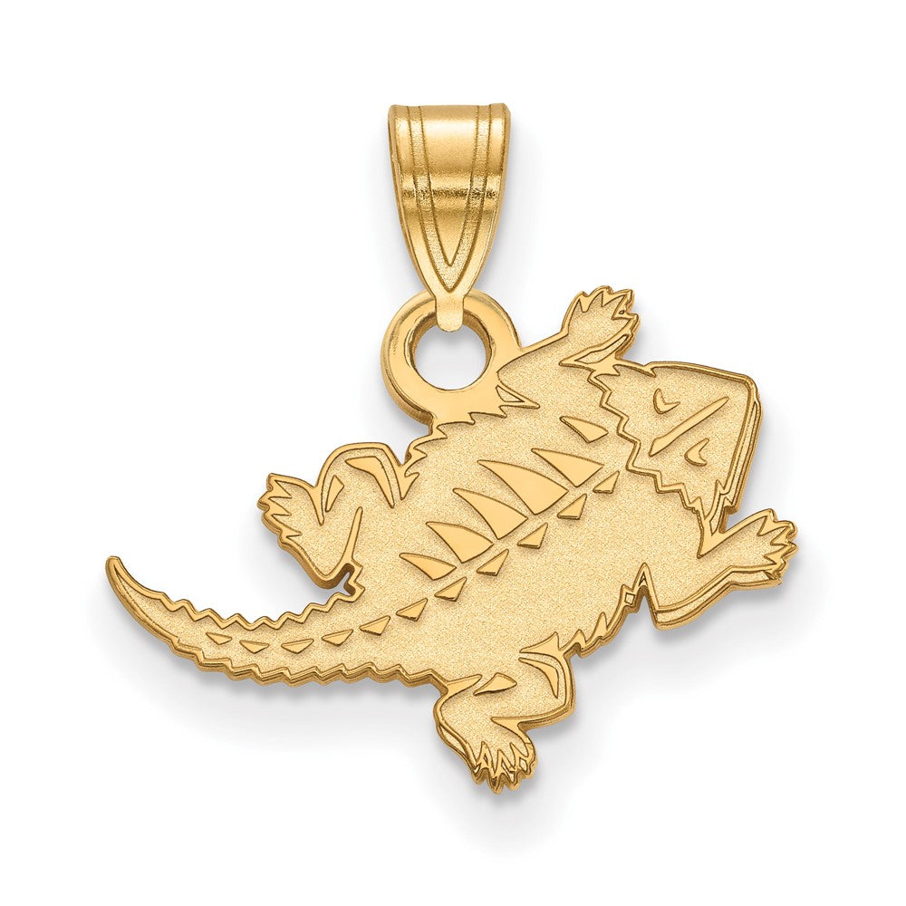 Vergoldet Sterlingsilber Logoart Texas Christlich University Gehörnt Frosch Klein Anhänger