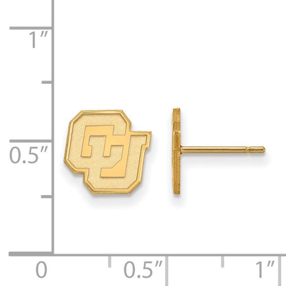 Vergoldet Sterlingsilber Logoart University Of Colorado C U Extra Klein Ohrstecker