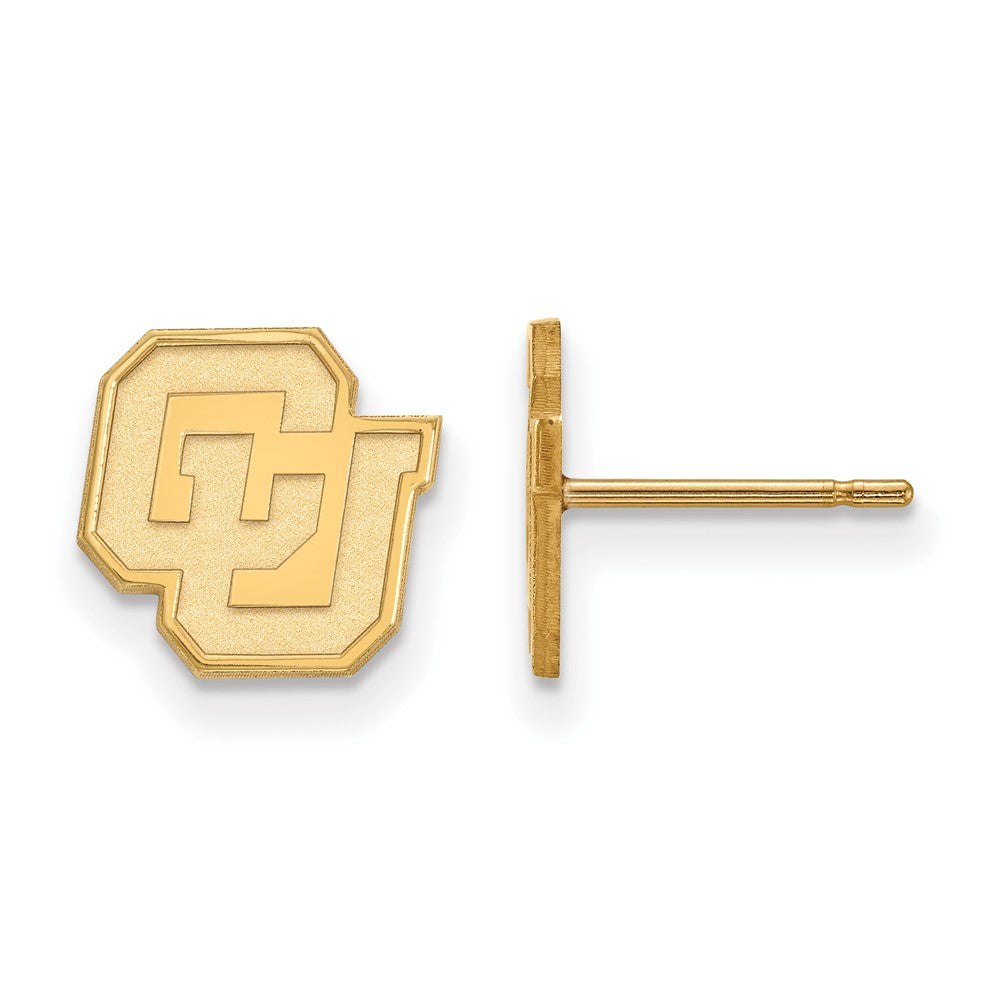 Vergoldet Sterlingsilber Logoart University Of Colorado C U Extra Klein Ohrstecker