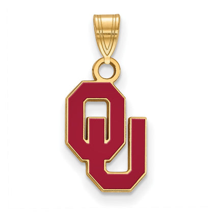 Vergoldet Sterlingsilber Logoart University Of Oklahoma O U Klein Emailliert Anhänger