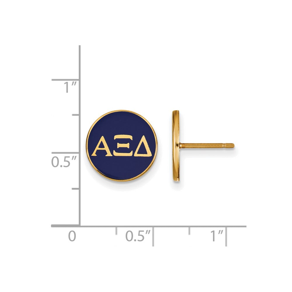 Vergoldet Sterlingsilber Logoart Alpha Xi Delta Sorority Greek Buchstaben Farbe Emaille Ohrstecker