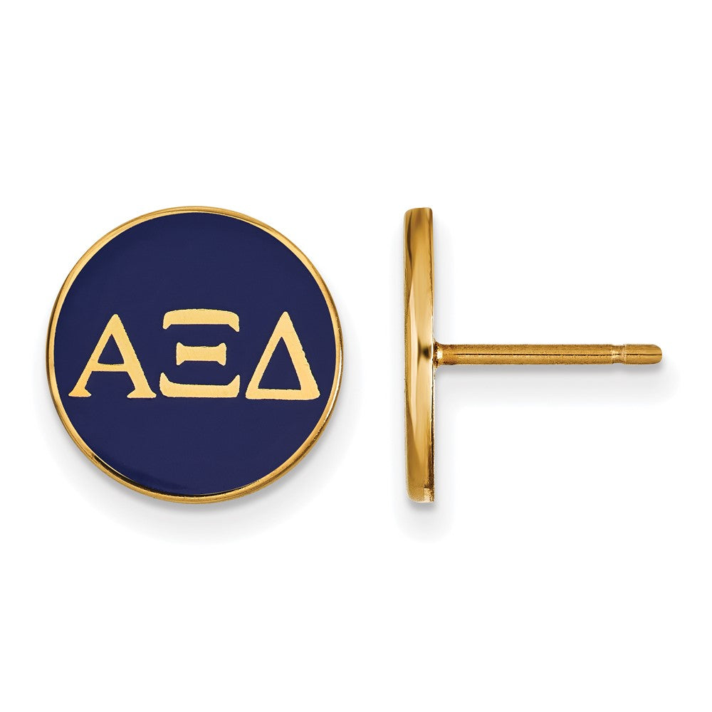 Vergoldet Sterlingsilber Logoart Alpha Xi Delta Sorority Greek Buchstaben Farbe Emaille Ohrstecker