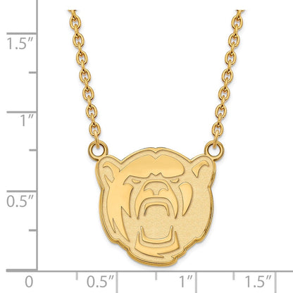 Vergoldet Sterlingsilber Logoart Baylor University Groß Anhänger 18 Zoll Halskette