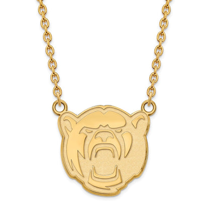 Vergoldet Sterlingsilber Logoart Baylor University Groß Anhänger 18 Zoll Halskette