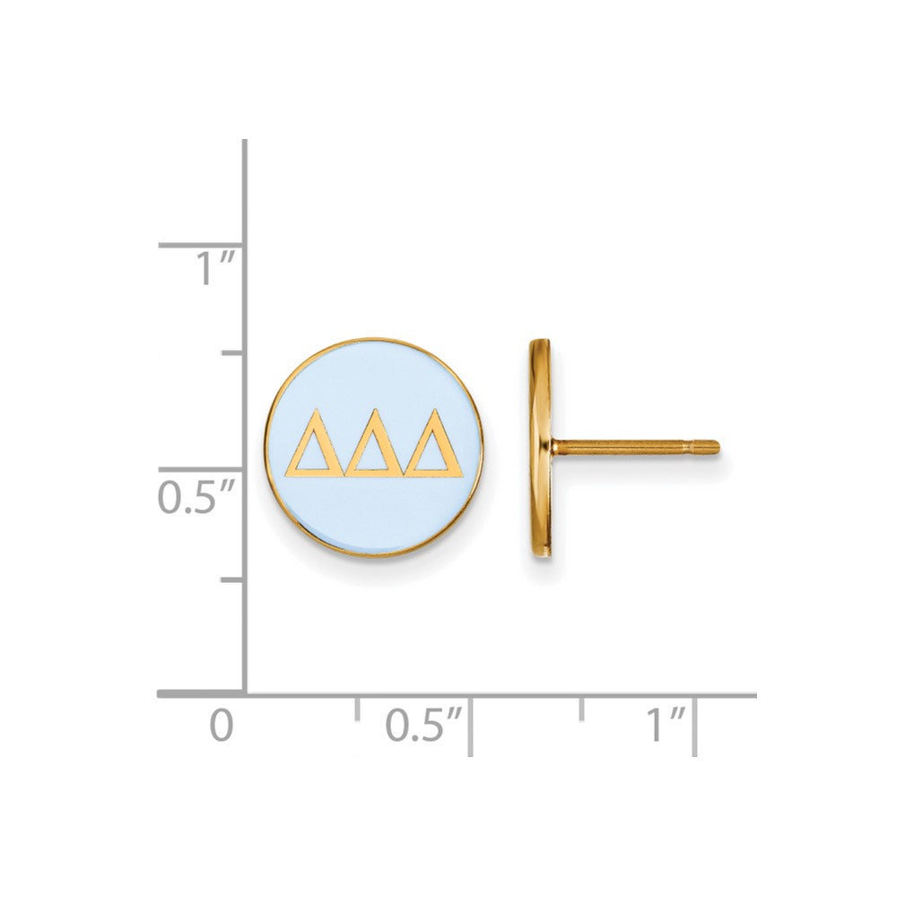 Vergoldet Sterlingsilber Logoart Delta Sorority Greek Buchstaben Farbe Emaille Ohrstecker