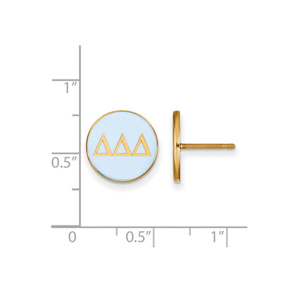 Vergoldet Sterlingsilber Logoart Delta Sorority Greek Buchstaben Farbe Emaille Ohrstecker