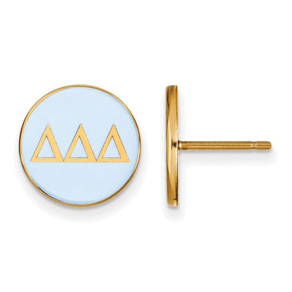 Vergoldet Sterlingsilber Logoart Delta Sorority Greek Buchstaben Farbe Emaille Ohrstecker
