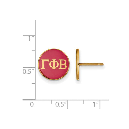 Vergoldet Sterlingsilber Logoart Gamma Phi Beta Sorority Greek Buchstaben Farbe Emaille Ohrstecker