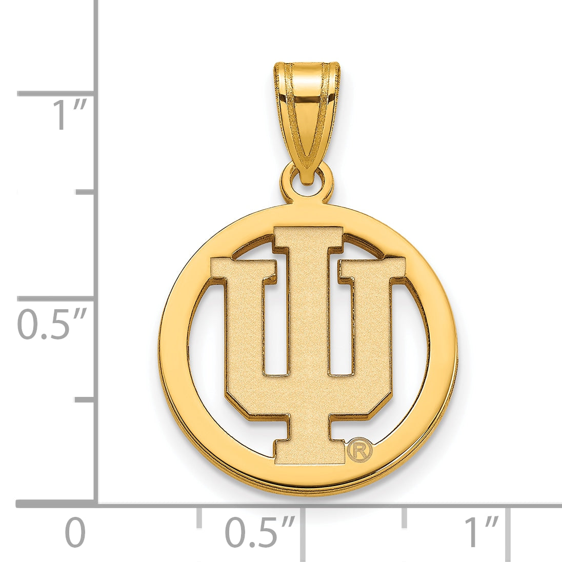 Vergoldet Sterlingsilber Logoart Indiana University I U Mittel Kreis Anhänger