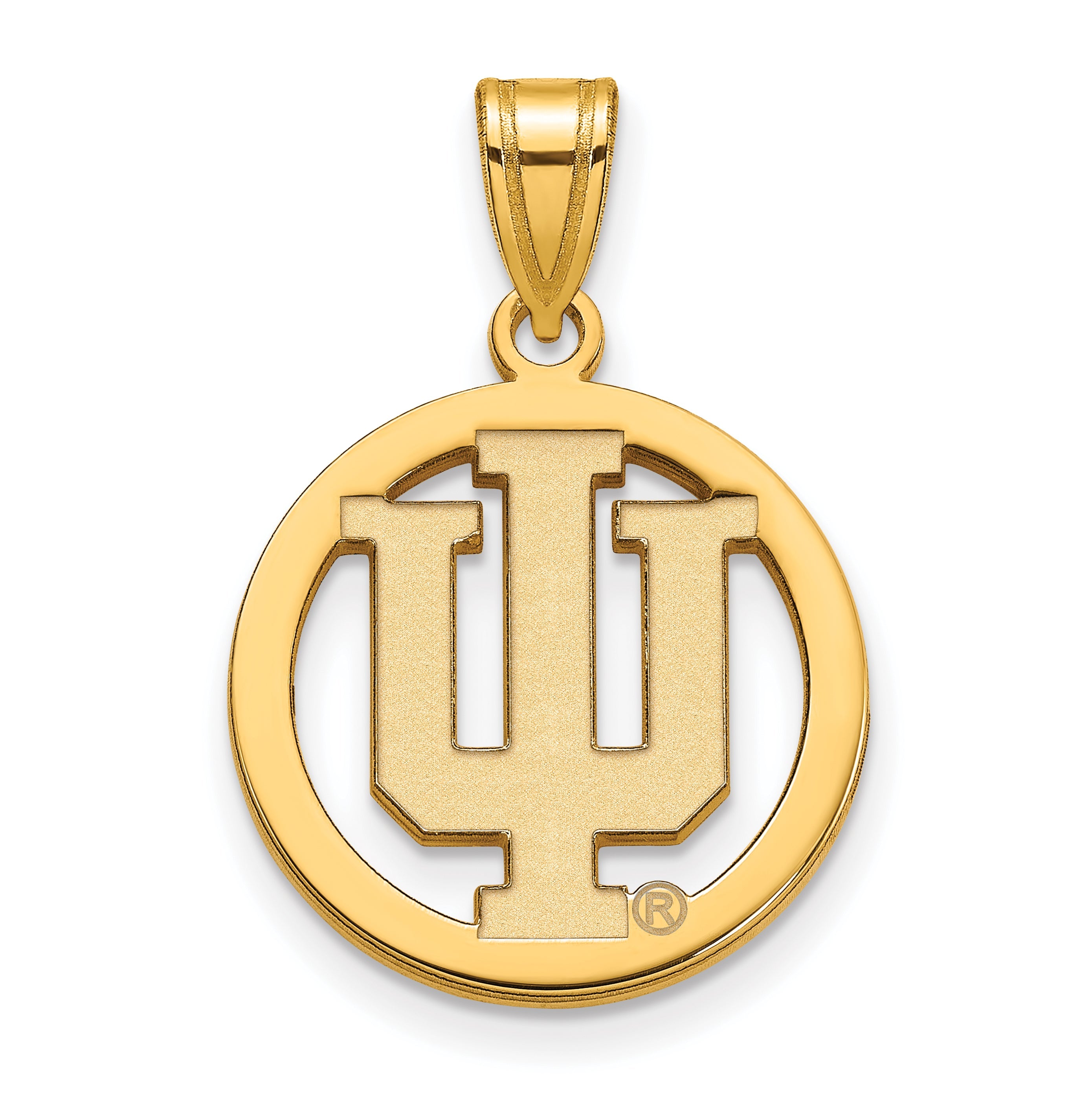 Vergoldet Sterlingsilber Logoart Indiana University I U Mittel Kreis Anhänger
