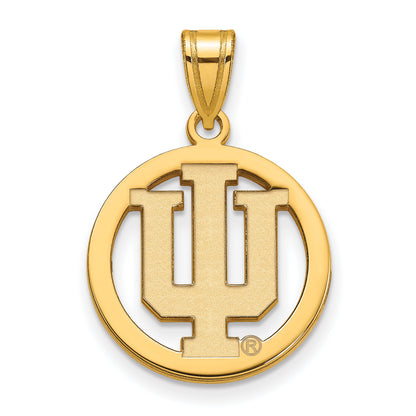 Vergoldet Sterlingsilber Logoart Indiana University I U Mittel Kreis Anhänger