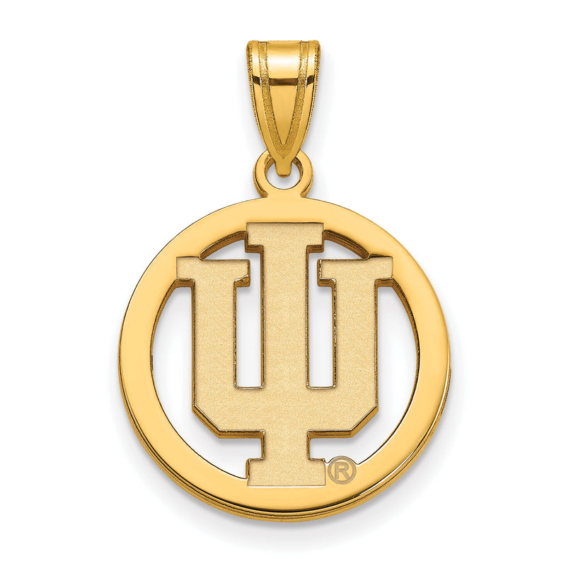 Vergoldet Sterlingsilber Logoart Indiana University I U Mittel Kreis Anhänger