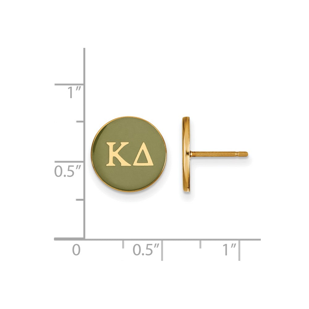 Vergoldet Sterlingsilber Logoart Kappa Delta Sorority Greek Buchstaben Farbe Emaille Ohrstecker