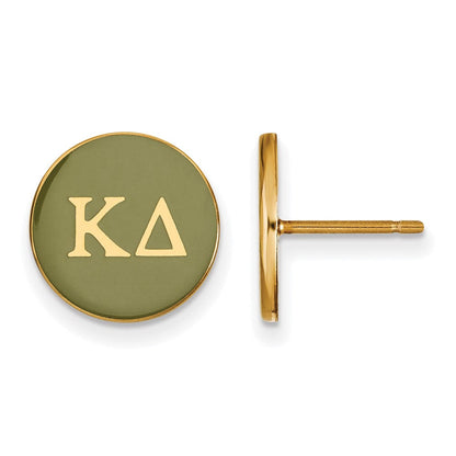 Vergoldet Sterlingsilber Logoart Kappa Delta Sorority Greek Buchstaben Farbe Emaille Ohrstecker