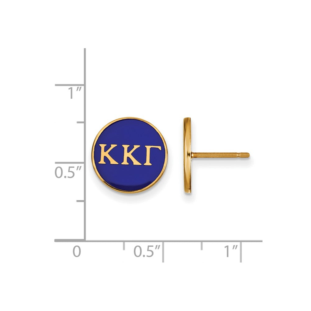 Vergoldet Sterlingsilber Logoart Kappa Gamma Sorority Greek Buchstaben Farbe Emaille Ohrstecker