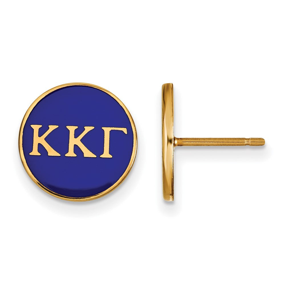 Vergoldet Sterlingsilber Logoart Kappa Gamma Sorority Greek Buchstaben Farbe Emaille Ohrstecker