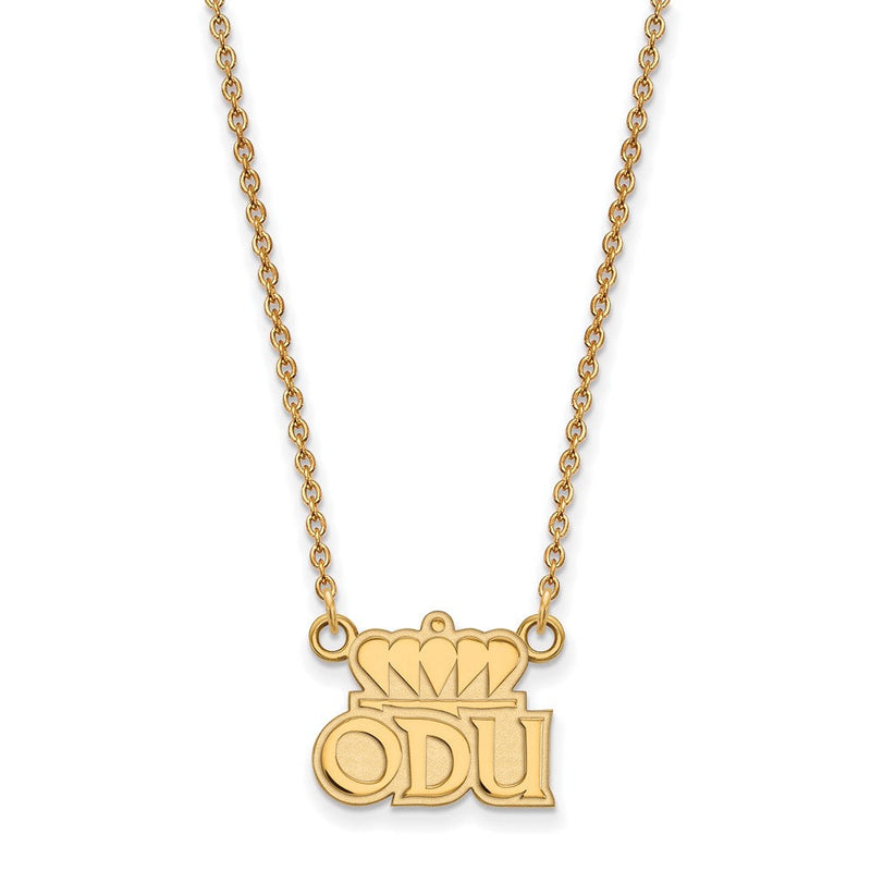 Vergoldet Sterlingsilber Logoart Old Dominion University O D U Klein Anhänger 18 Zoll Halskette