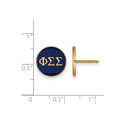 Vergoldet Sterlingsilber Logoart Phi Sigma Sorority Greek Buchstaben Farbe Emaille Ohrstecker