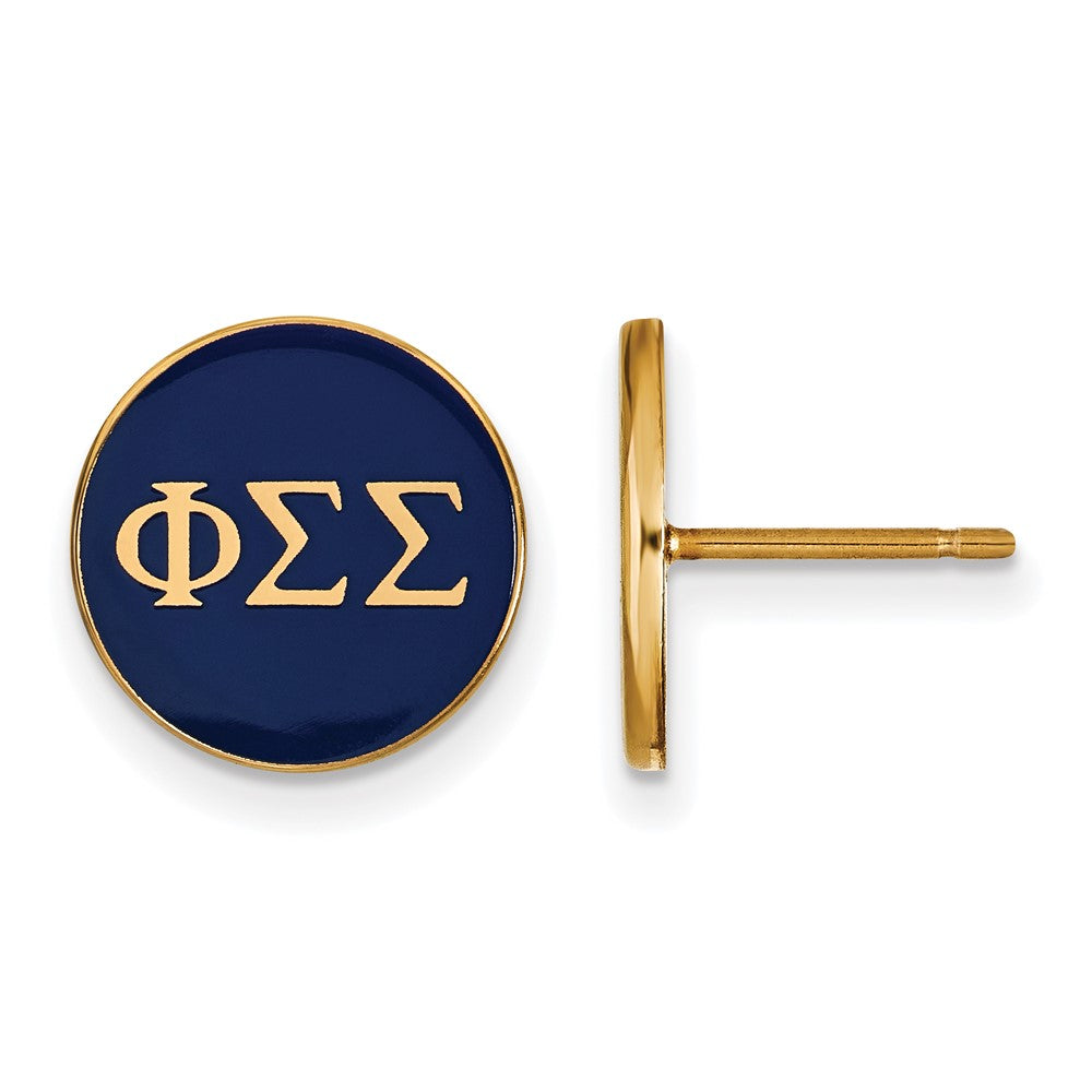 Vergoldet Sterlingsilber Logoart Phi Sigma Sorority Greek Buchstaben Farbe Emaille Ohrstecker