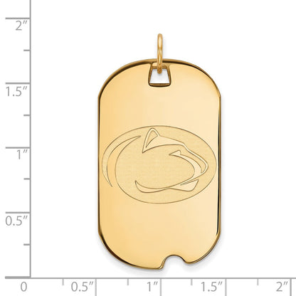 Vergoldet Sterlingsilber Logoart Penn State University Löwe Groß Erkennungsmarke Anhänger