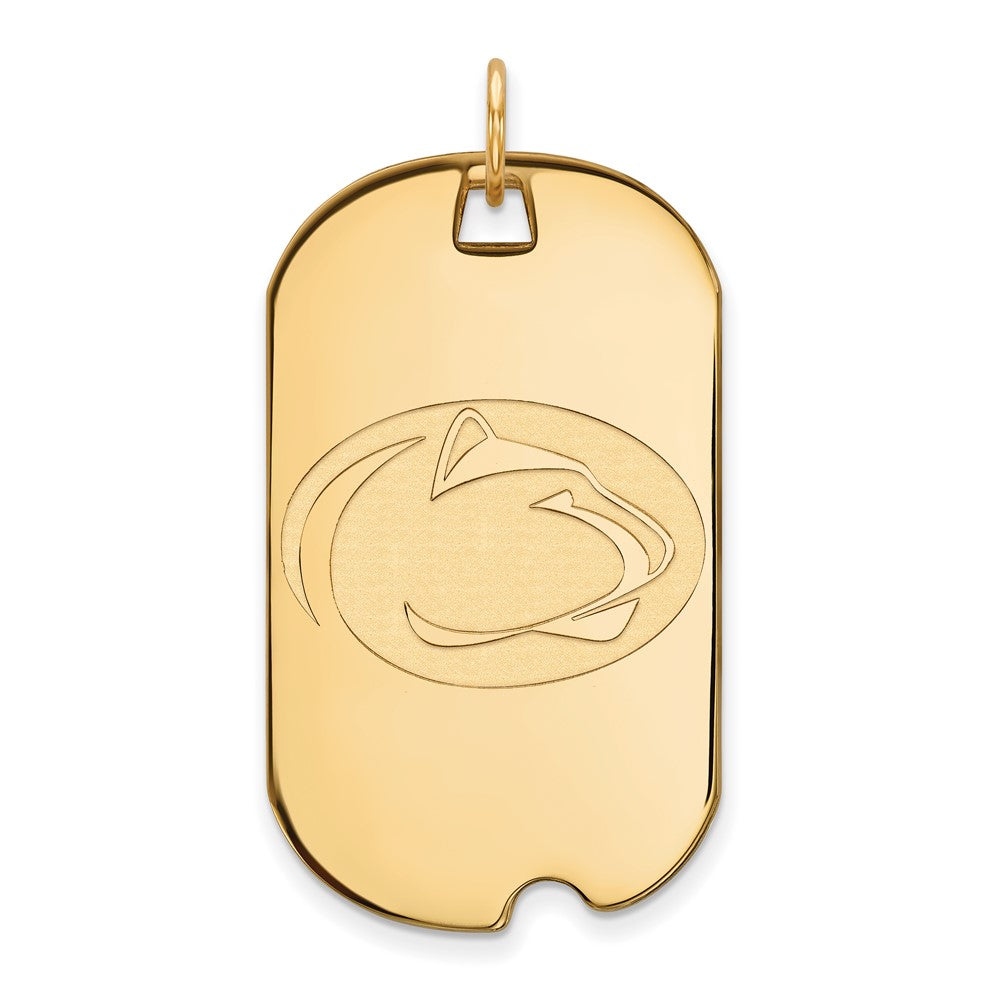 Vergoldet Sterlingsilber Logoart Penn State University Löwe Groß Erkennungsmarke Anhänger