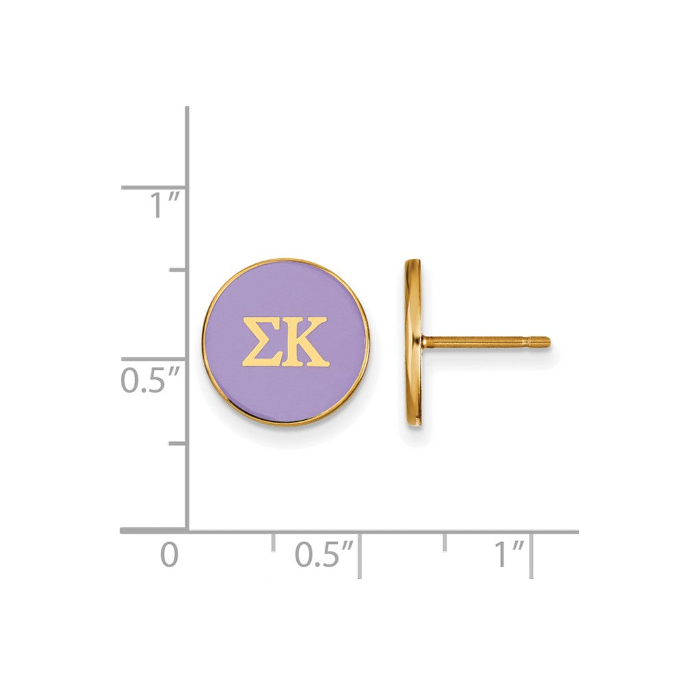 Vergoldet Sterlingsilber Logoart Sigma Kappa Sorority Greek Buchstaben Farbe Emaille Ohrstecker
