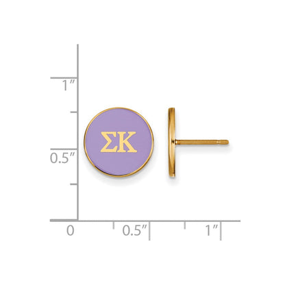 Vergoldet Sterlingsilber Logoart Sigma Kappa Sorority Greek Buchstaben Farbe Emaille Ohrstecker
