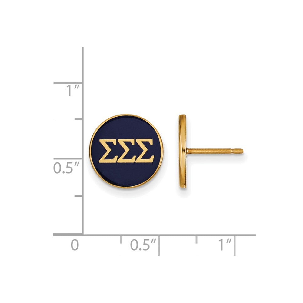 Vergoldet Sterlingsilber Logoart Sigma Sorority Greek Buchstaben Farbe Emaille Ohrstecker