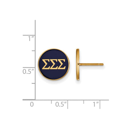 Vergoldet Sterlingsilber Logoart Sigma Sorority Greek Buchstaben Farbe Emaille Ohrstecker