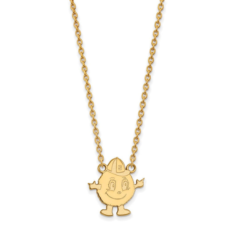 Vergoldet Sterlingsilber Logoart Syracuse University Mascot Groß Anhänger 18 Zoll Halskette