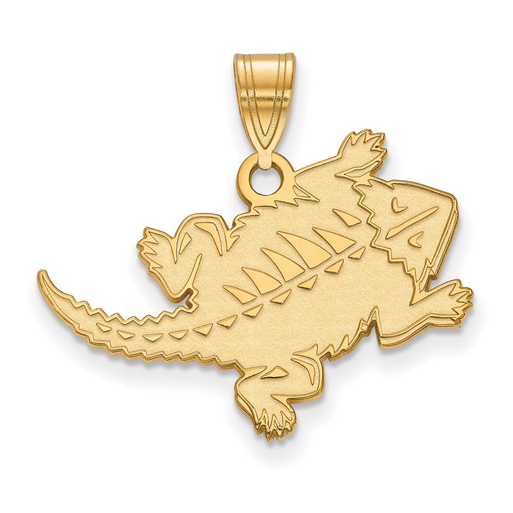 Vergoldet Sterlingsilber Logoart Texas Christlich University Gehörnt Frosch Groß Anhänger