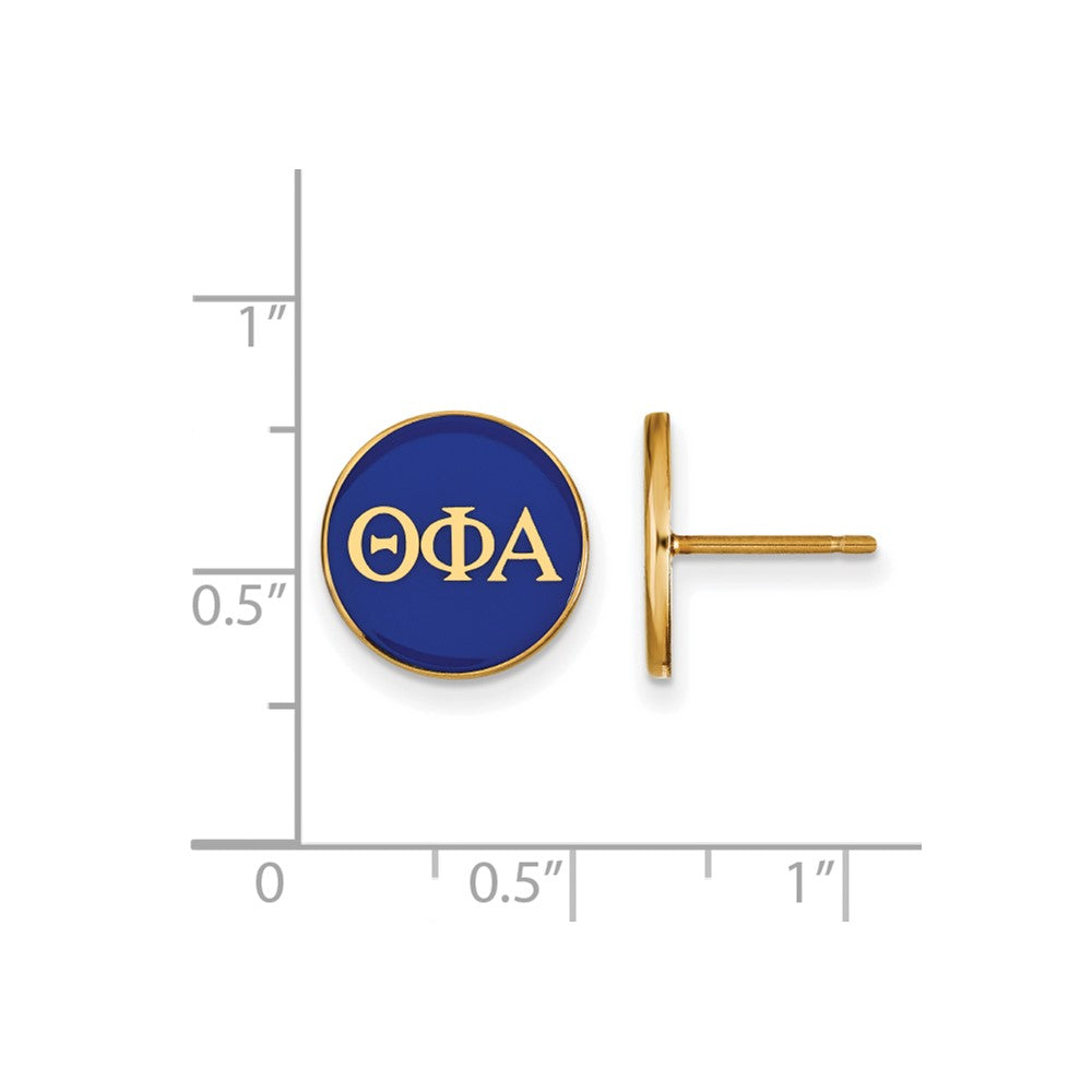 Vergoldet Sterlingsilber Logoart Theta Phi Alpha Sorority Greek Buchstaben Farbe Emaille Ohrstecker