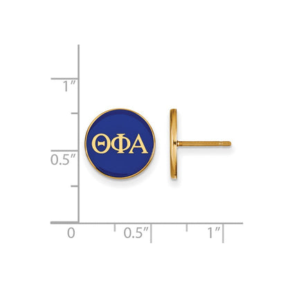Vergoldet Sterlingsilber Logoart Theta Phi Alpha Sorority Greek Buchstaben Farbe Emaille Ohrstecker