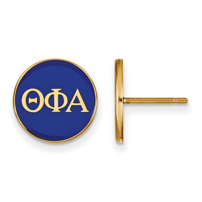 Vergoldet Sterlingsilber Logoart Theta Phi Alpha Sorority Greek Buchstaben Farbe Emaille Ohrstecker