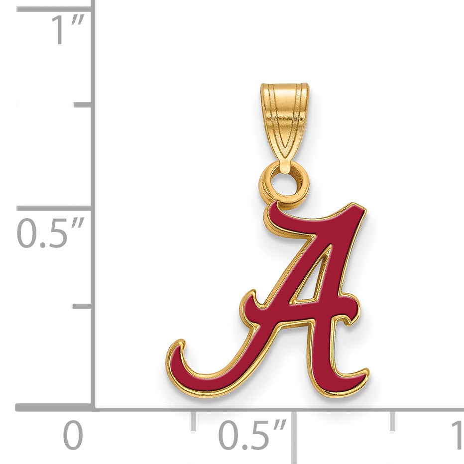 Vergoldet Sterlingsilber Logoart University Of Alabama Buchstabe A Klein Emailliert Anhänger