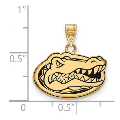 Vergoldet Sterlingsilber Logoart University Of Florida Gator Klein Emailliert Anhänger