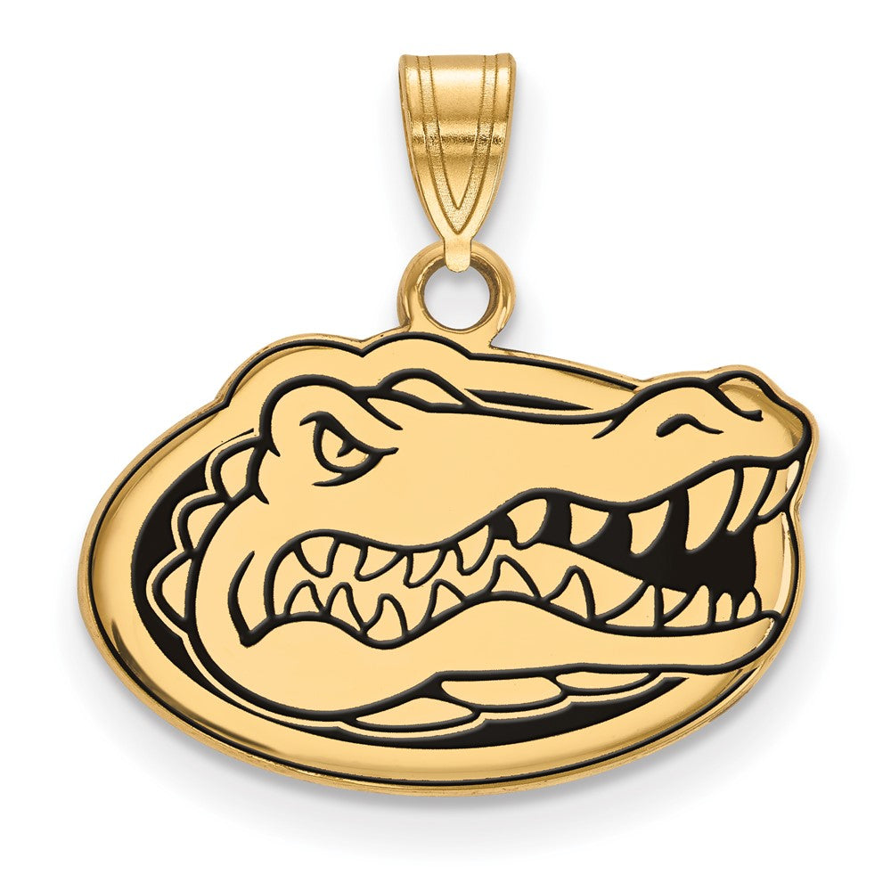 Vergoldet Sterlingsilber Logoart University Of Florida Gator Klein Emailliert Anhänger