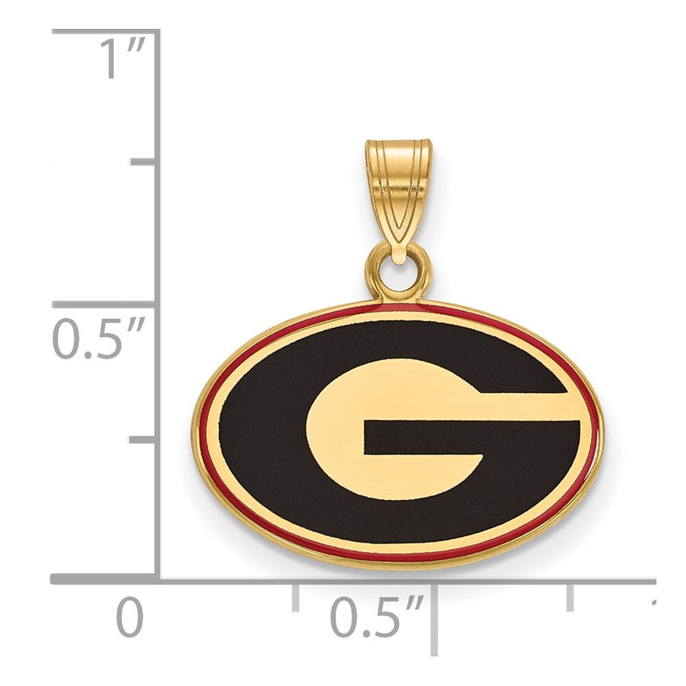 Vergoldet Sterlingsilber Logoart University Of Georgia Buchstabe G Klein Emailliert Anhänger