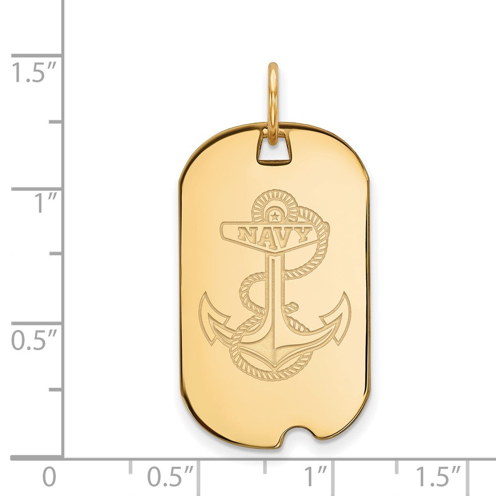 Vergoldet Sterlingsilber Logoart Us Naval Akademie Anker Klein Erkennungsmarke Anhänger