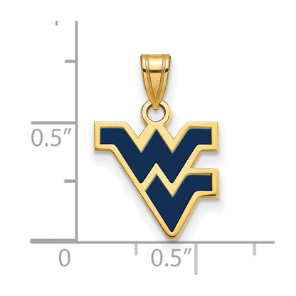 Vergoldet Sterlingsilber Logoart West Virginia University W V Klein Emailliert Anhänger