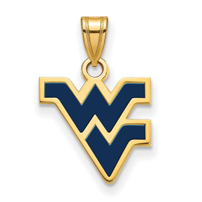 Vergoldet Sterlingsilber Logoart West Virginia University W V Klein Emailliert Anhänger