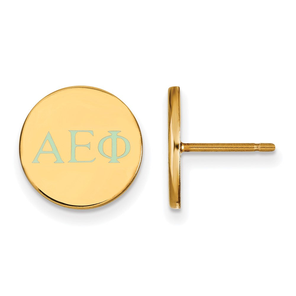 Vergoldet Sterlingsilber Logoart Alpha Epsilon Phi Sorority Greek Buchstaben Farbe Emaille Ohrstecker